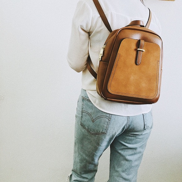 “Avery” Brown Mini Backpack Purse - Picture 5 of 5